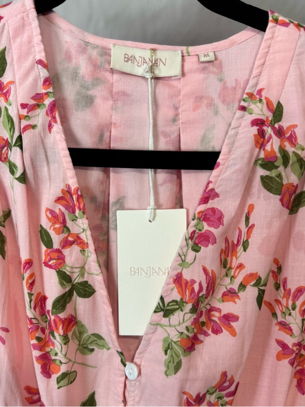 Banjanan Pearl Pink Floral Ruffled Long Sleeve Midi Dress in Wisteria Cabaret M - Picture 10 of 14